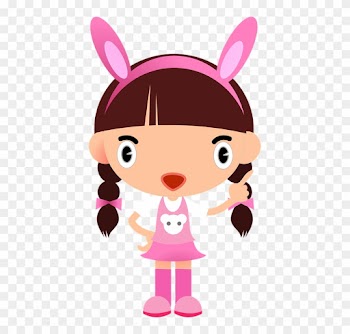 Child, Kid, Bunny, Easter - Cute Cartoon Girls