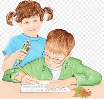 child learning cartoon male sharing