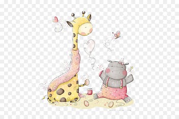 Child Nursery Art Printmaking Illustration - giraffe 