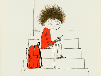 Child on Staircase with Smartphone