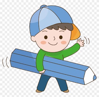 Child Pencil Cartoon - เด็ก ถือ ดินสอ การ์ตูน