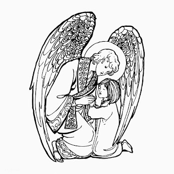 Child praying to an angel | Free stock vector - 572722