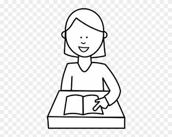 Child Reading Clipart Black And White Student Reading - Girl Writing Clipart Black And White