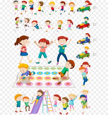 Child Royalty-free Play Illustration - Vector kids playing games 