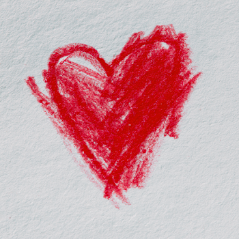 Child's Crayon Heart Drawing