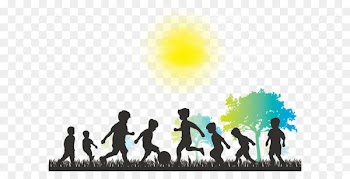 Child Silhouette Play Illustration - Vector happy childhood silhouette 