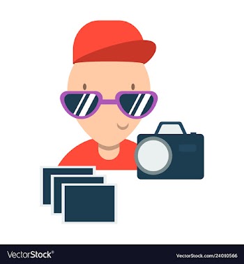 Child taking photo vector image