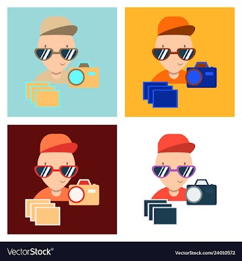 Child taking photo vector image