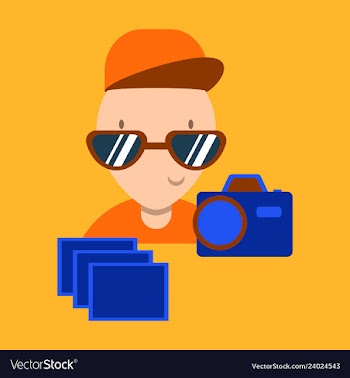 Child taking photo vector image