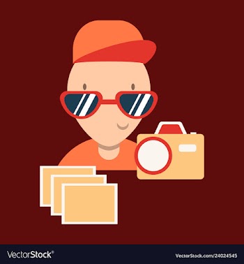 Child taking photo vector image