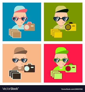 Child taking photo vector image