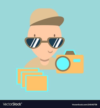 Child taking photo vector image