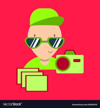 Child taking photo vector image
