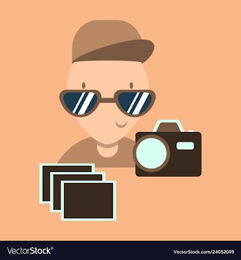 Child taking photo vector image