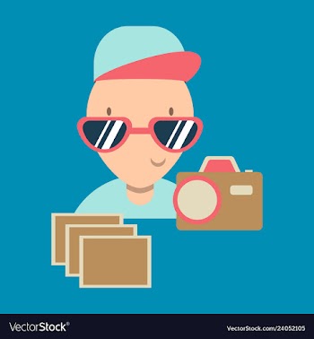 Child taking photo vector image