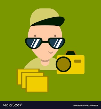 Child taking photo vector image
