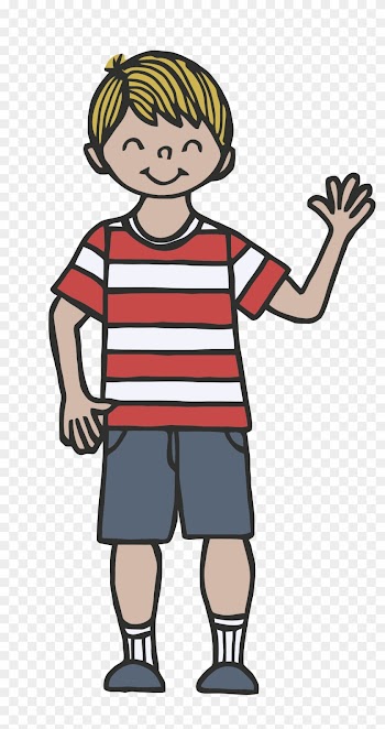 Child Waving Goodbye Clipart - Tall Boy Clip Art
