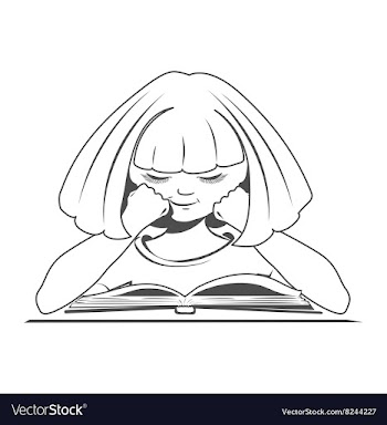 Child with a book silhouette vector image
