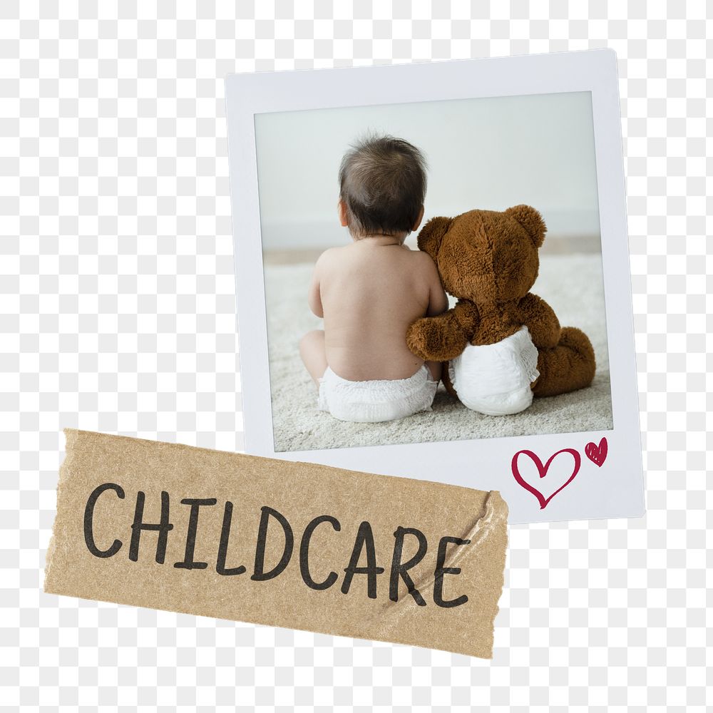 Childcare png instant photo, baby | Free PNG - rawpixel