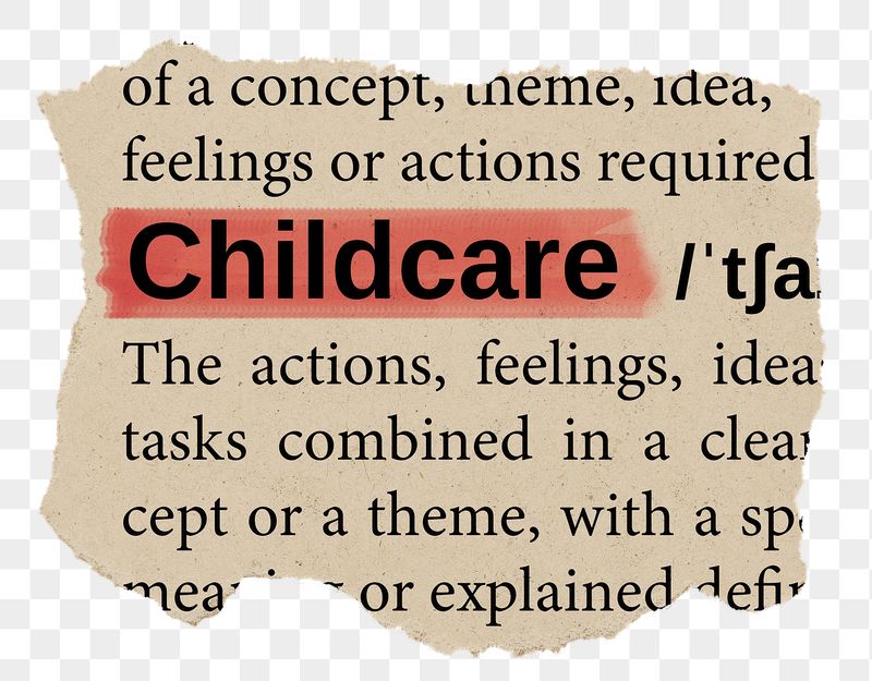Childcare png word sticker, torn | Free PNG - rawpixel