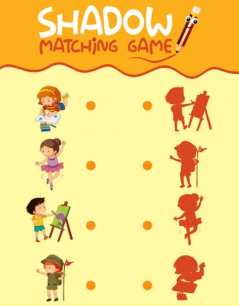 Children activity shadow matching game
