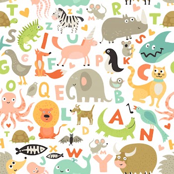 Children alphabet seamless pattern Free Vector