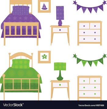 Children Bedroom Furniture Set vector image