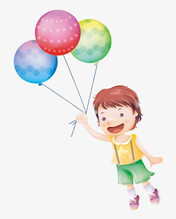Children Holding Balloons, Children Clipart, Cartoon, Balloon PNG ...