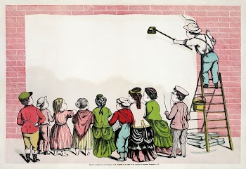 Children painting a wall. Original | Free Photo Illustration - rawpixel