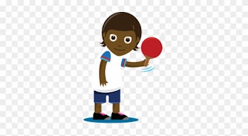 Children Playing Sports - Table Tennis Girl Cartoon