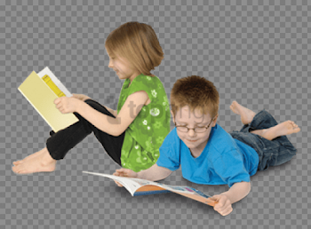 children reading png PNG image with transparent background | TOPpng