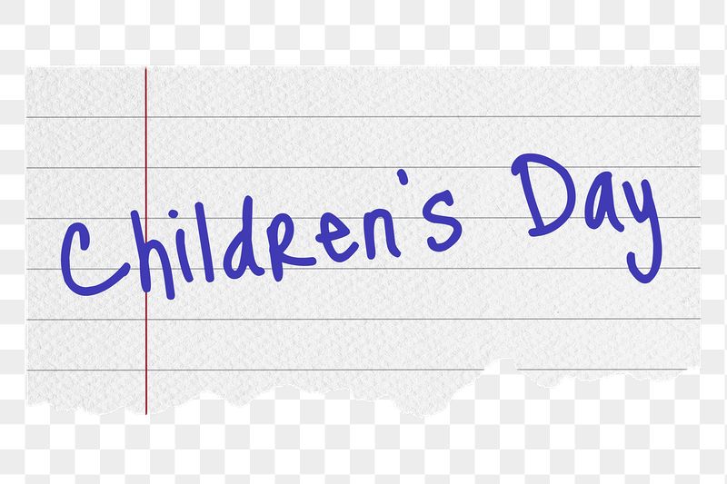 Children's day png word, lined | Free PNG - rawpixel