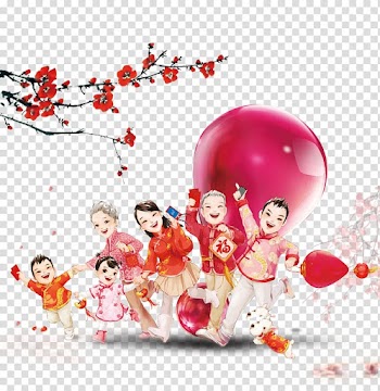 Children smiling illustration, China Chinese New Year Mid-Autumn Festival, Chinese New Year family transparent background PNG clipart