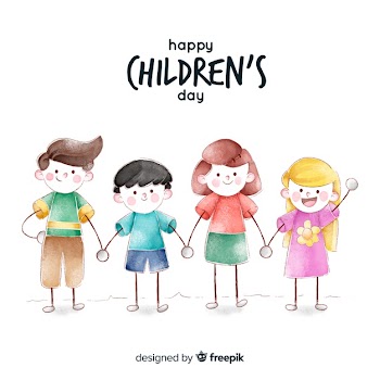 Childrens day concept in watercolor Free Vector