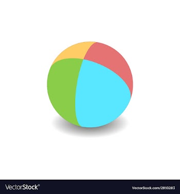 Childrens striped ball vector image