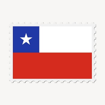 Chile flag collage element, postage | Free PSD - rawpixel