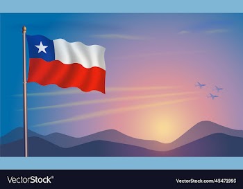 chile flag in the morning sun