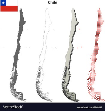 Chile outline map set vector image