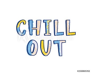Chill Out lettering or text written with creative calligraphic font