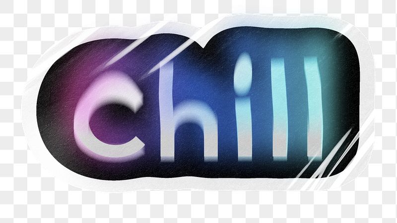 Chill png word sticker, neon | Free PNG - rawpixel