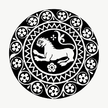 Chimera ornate badge drawing, illustration | Free Vector - rawpixel