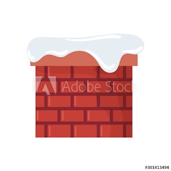 chimney with snow design