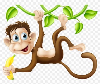 Chimpanzee Monkey Cartoon Clip Art - Monkeys Swinging In The Tree