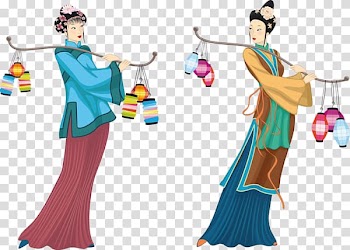 China American Pekin Peking duck Illustration, The woman who lights the lights transparent background PNG clipart