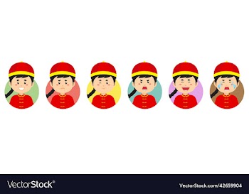 china avatar with various expression
