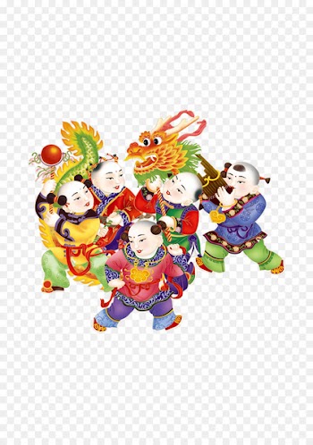 China Budaya Tionghoa Tangyuan Lantern Festival Traditional Chinese holidays - Children play 