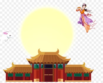 China Building Palace - The traditional China Pavilion and the moon 