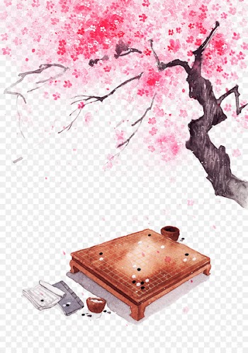 China Chinese art Watercolor painting Drawing - Pink Peach Tree 