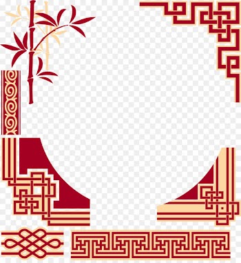 China Chinese cuisine Picture frame Pattern - Chinese classic border vector wireframe 
