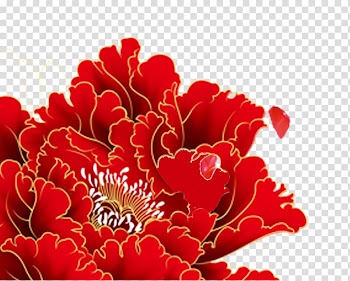 China Chinese New Year Computer file, Peony Flowers transparent background PNG clipart
